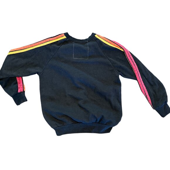 Aviator Nation Black Sweatshirt with Pink and Yellow Stripes - Picture 2 of 9
